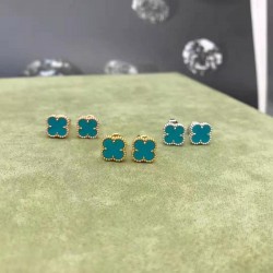 Van Cleef & Arpels Sweet Alhambra Of Gold VCA Earrings Green/Silver/Red 8 Colors 