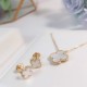 Van Cleef & Arpels Sweet Alhambra Of Gold VCA Earrings Silver 2 Colors