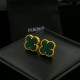 Van Cleef & Arpels Sweet Alhambra Of Gold VCA Earrings Silver Red 4 Motifs