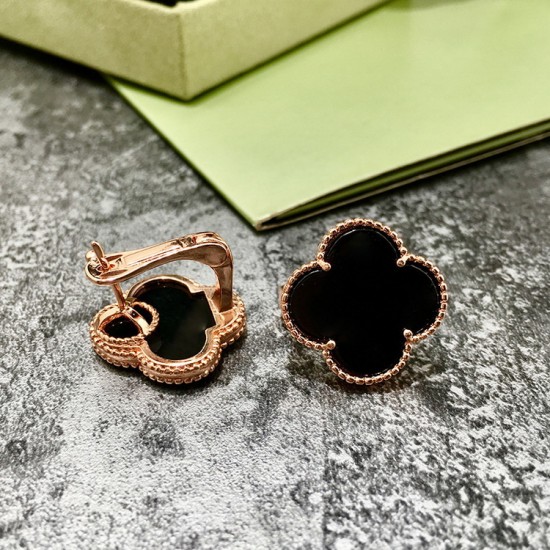 Van Cleef & Arpels Sweet Alhambra Of Rose Gold VCA Earrings Gold/Silver 12 Colors