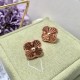 Van Cleef & Arpels Sweet Alhambra Of Rose Gold VCA Earrings Gold/Silver/Red 3 Colors