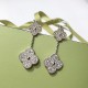 Van Cleef & Arpels Sweet Alhambra Of Rose Gold VCA Earrings Silver/Gold 2 Motifs