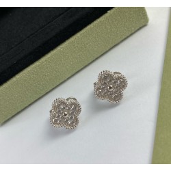 Van Cleef & Arpels Sweet Alhambra Rose Gold VCA Earrings Silver 2 Colors 