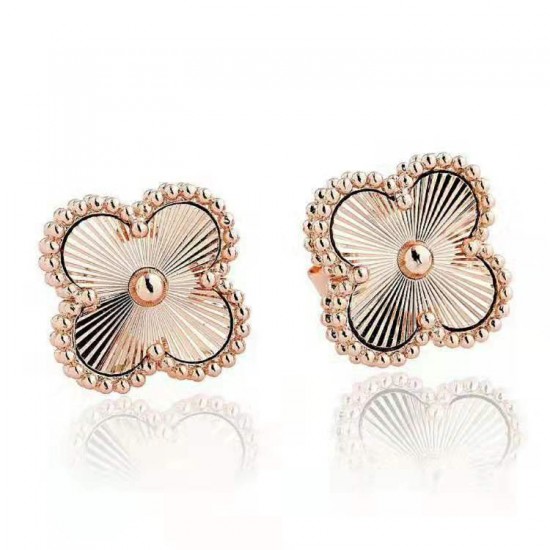 Van Cleef & Arpels Sweet Alhambra Rose Gold VCA Earrings Silver Gold 3 Colors