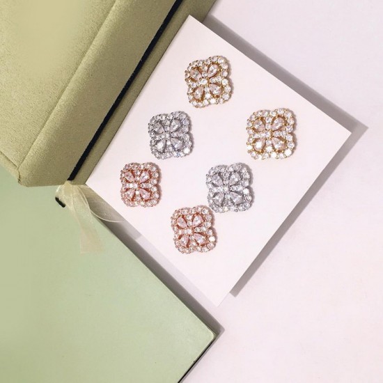 Van Cleef & Arpels Sweet Alhambra Rose Gold VCA Earrings Silver Gold 3 Colors