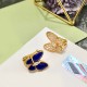 Van Cleef & Arpels Two Butterfly Blue VCA Earrings Gold