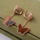 Van Cleef & Arpels Two Butterfly Rose Gold VCA Earrings Gold 3 Colors