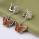 Van Cleef & Arpels Two Butterfly Rose Gold VCA Earrings Gold 3 Colors