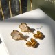 Van Cleef & Arpels Two Butterfly Silver VCA Earrings Gold 2 Colors