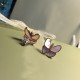 Van Cleef & Arpels Two Butterfly Silver VCA Earrings Gold