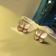 Van Cleef & Arpels Two Butterfly Silver VCA Earrings Gold