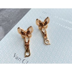 Van Cleef & Arpels Two Butterfly White Gold VCA Earrings 