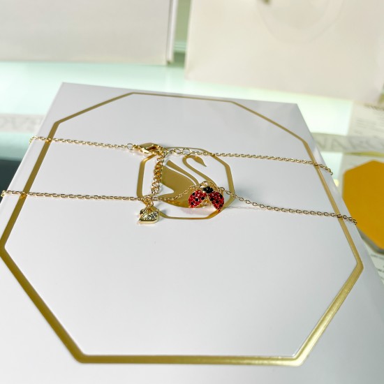 Swarovski Idyllia Gold Red Necklace Pendant 5666225