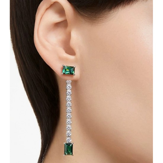 Swarovski Matrix Green Silver Drop Earring 5665786