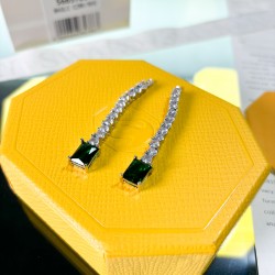 Swarovski Matrix Green Silver Drop Earring 5665786 