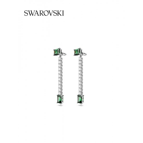 Swarovski Matrix Green Silver Drop Earring 5665786