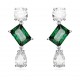 Swarovski Mesmera Silver Green Drop Earrings 5665878