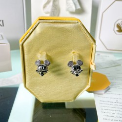 Swarovski Mickey Mouse Disney100 Silver Black Earring 5668781 