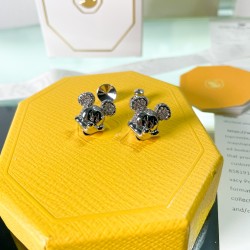 Swarovski Mickey Mouse Disney100 Silver Black Earring 5668781 