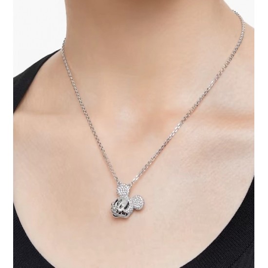 Swarovski Mickey Mouse Silver Black Necklace 5669116