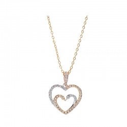 Swarovski 18K WGRG Dia Kissing Swans Love Necklace