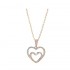 Swarovski 18K WGRG Dia Kissing Swans Love Necklace