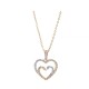 Swarovski 18K WGRG Dia Kissing Swans Love Necklace