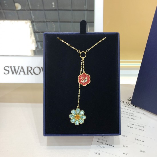 Swarovski Flower of Fortune Y Necklace Gold