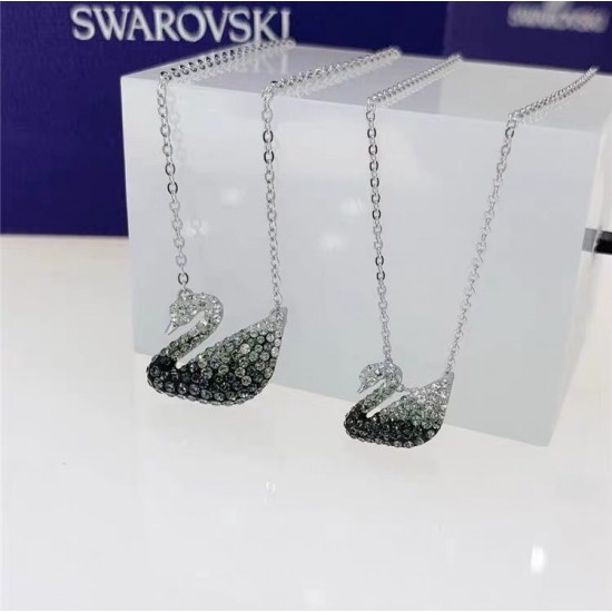 Swarovski Iconic Swan Necklace Black and White Small