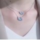 Swarovski Iconic Swan Necklace Blue and White Big