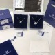 Swarovski Iconic Swan Necklace Blue and White Big