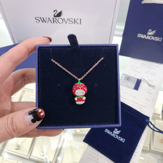 Swarovski Kitty Necklace Strawberry Red