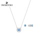 Swarovski Sparkling Dance set Necklace Round Blue