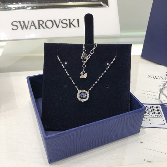 Swarovski Sparkling Dance set Necklace Round Blue