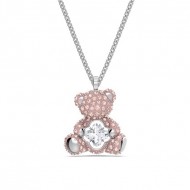 Swarovski Teddy Necklace Bear Pink