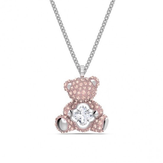 Swarovski Teddy Necklace Bear Pink