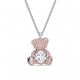 Swarovski Teddy Necklace Bear Pink