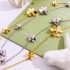 Van Cleef & Arpels Frivole Of Gold VCA Necklaces Blue Silver 6 flowers 