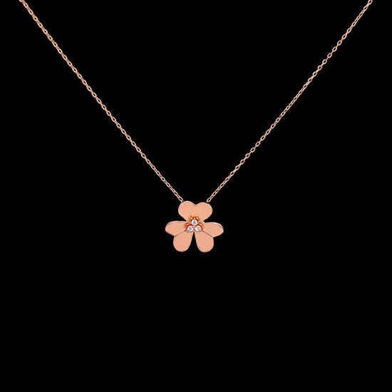 Van Cleef & Arpels Frivole Of Rose Gold VCA Necklaces Gold Silver 3 Colors