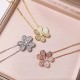 Van Cleef & Arpels Frivole Rose Gold VCA Necklaces Gold With Silver 3 Colors