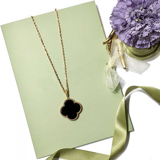 Van Cleef & Arpels Magic Alhambra Of Rose Gold VCA Necklaces Black Green White 4 Colors