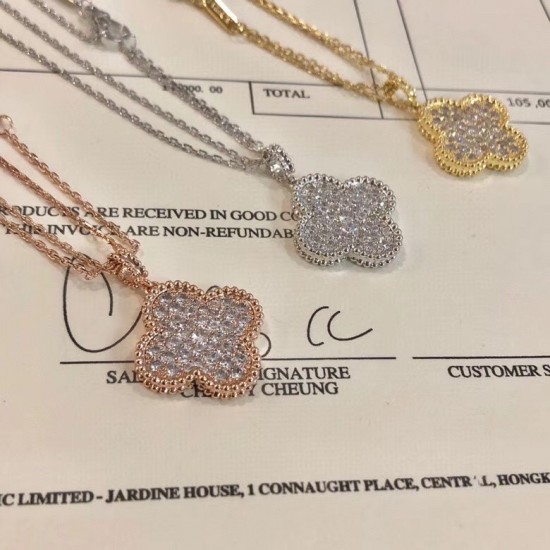 Van Cleef & Arpels Magic Alhambra Rose Gold VCA Necklaces Silver/Gold 3 Colors