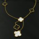 Van Cleef & Arpels Magic Alhambra VCA Necklaces White Black 6 Flowers