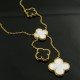 Van Cleef & Arpels Magic Alhambra VCA Necklaces White Black 6 Flowers