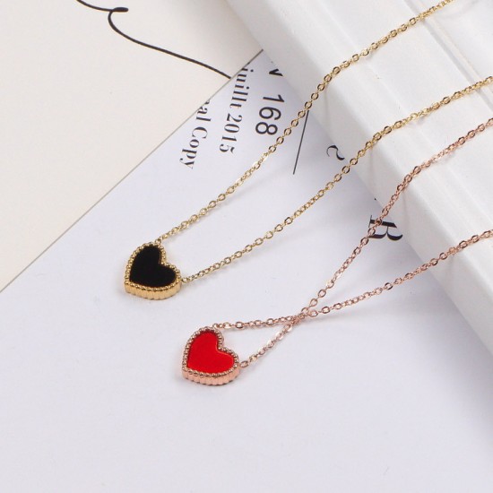 Van Cleef & Arpels Sweet Alhambra Gold Of VCA Necklaces Red Black