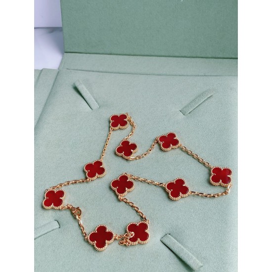 Van Cleef & Arpels Sweet Alhambra Of Gold VCA Necklaces Red