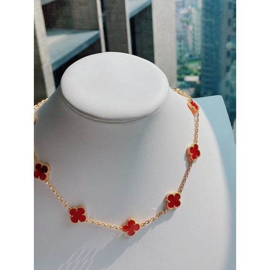 Van Cleef & Arpels Sweet Alhambra Of Gold VCA Necklaces Red