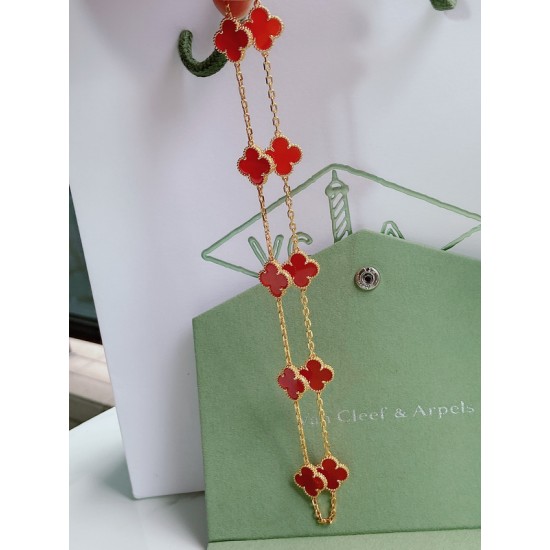 Van Cleef & Arpels Sweet Alhambra Of Gold VCA Necklaces Red