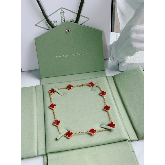 Van Cleef & Arpels Sweet Alhambra Of Gold VCA Necklaces Red