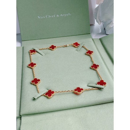 Van Cleef & Arpels Sweet Alhambra Of Gold VCA Necklaces Red